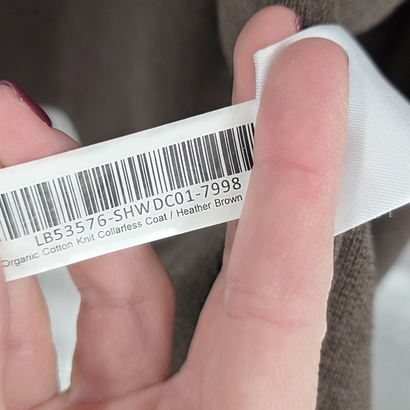 Quince Organic Cotton Knit Coat Heather Brown XS - Picture 4 of 5